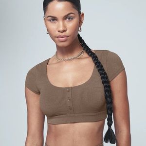 Alo Blissful Henley Bra Top size Small